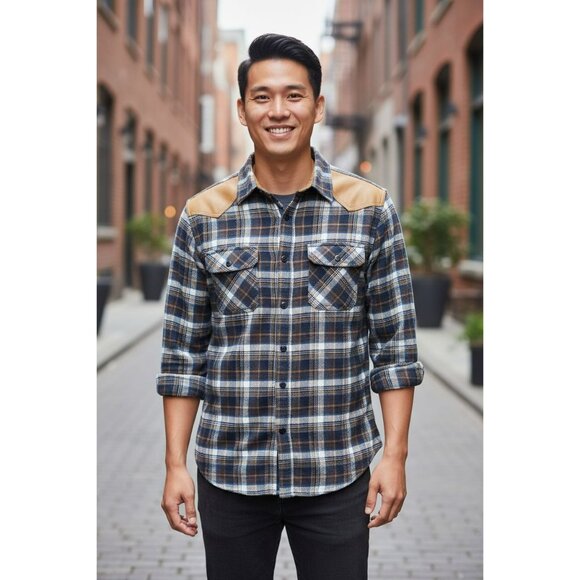 Dickies Mens Flannel Snap Work Shirt Jacket Medium Outdoors Rugged - Picture 1 of 11
